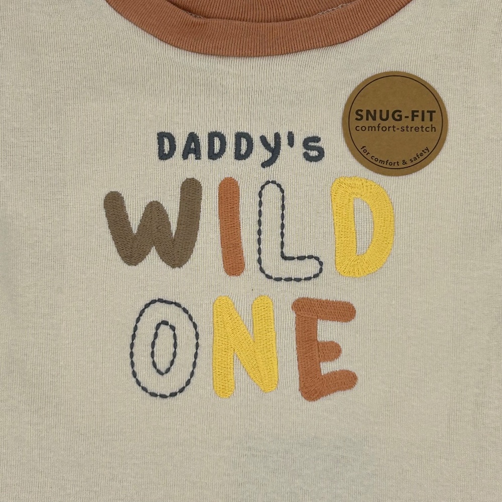 NEW Snug-Fit Organic PJ Set - Daddy's Wild One! - Picture 3 of 5
